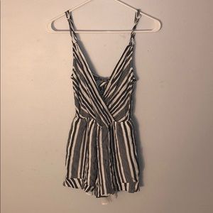 Blue and white romper